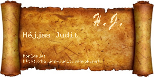 Héjjas Judit névjegykártya